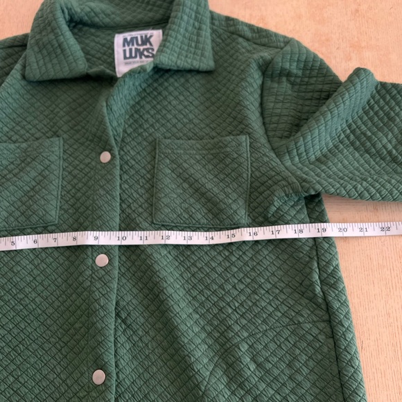 Muk Luks Quilted Shacket green tall small New - Picture 3 of 9